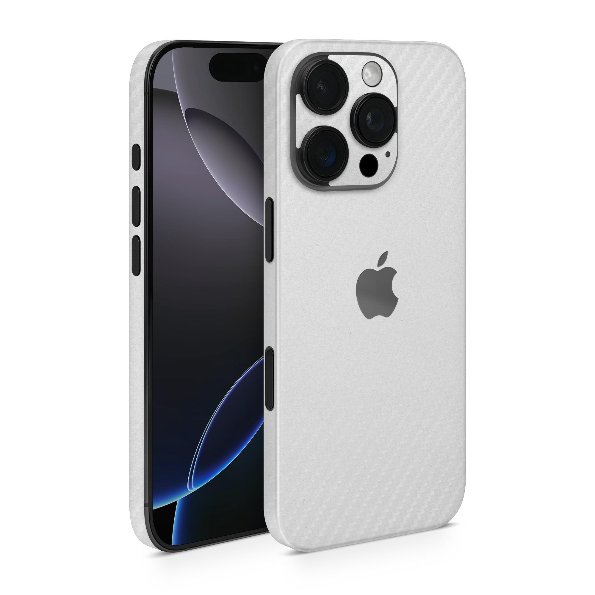Apple Iphone 16 Professional Pro White Carbon Fiber Skin Wrap Cover