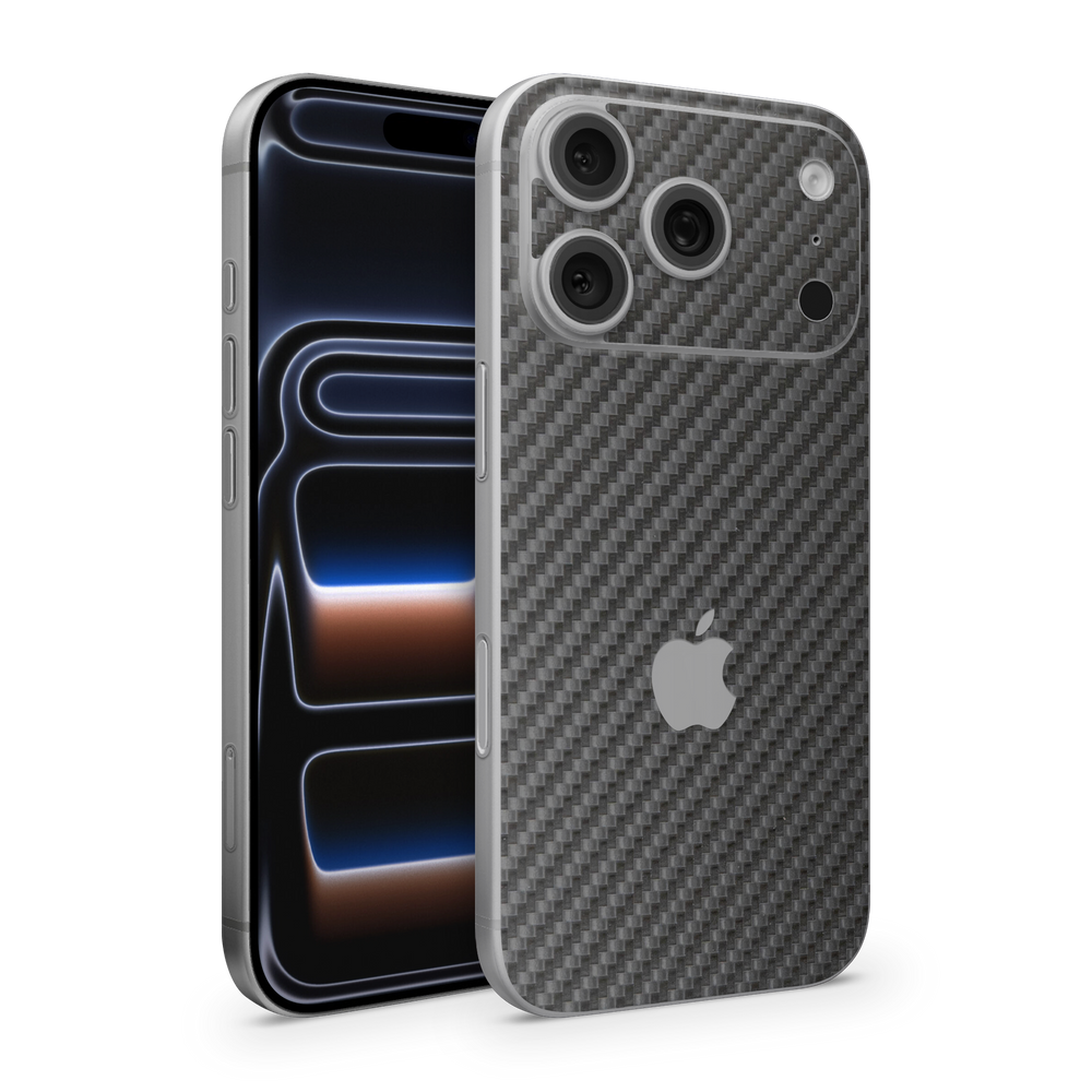 Apple Iphone 17 Professional Essentials Black Carbon Fiber Skin Wrap Cover