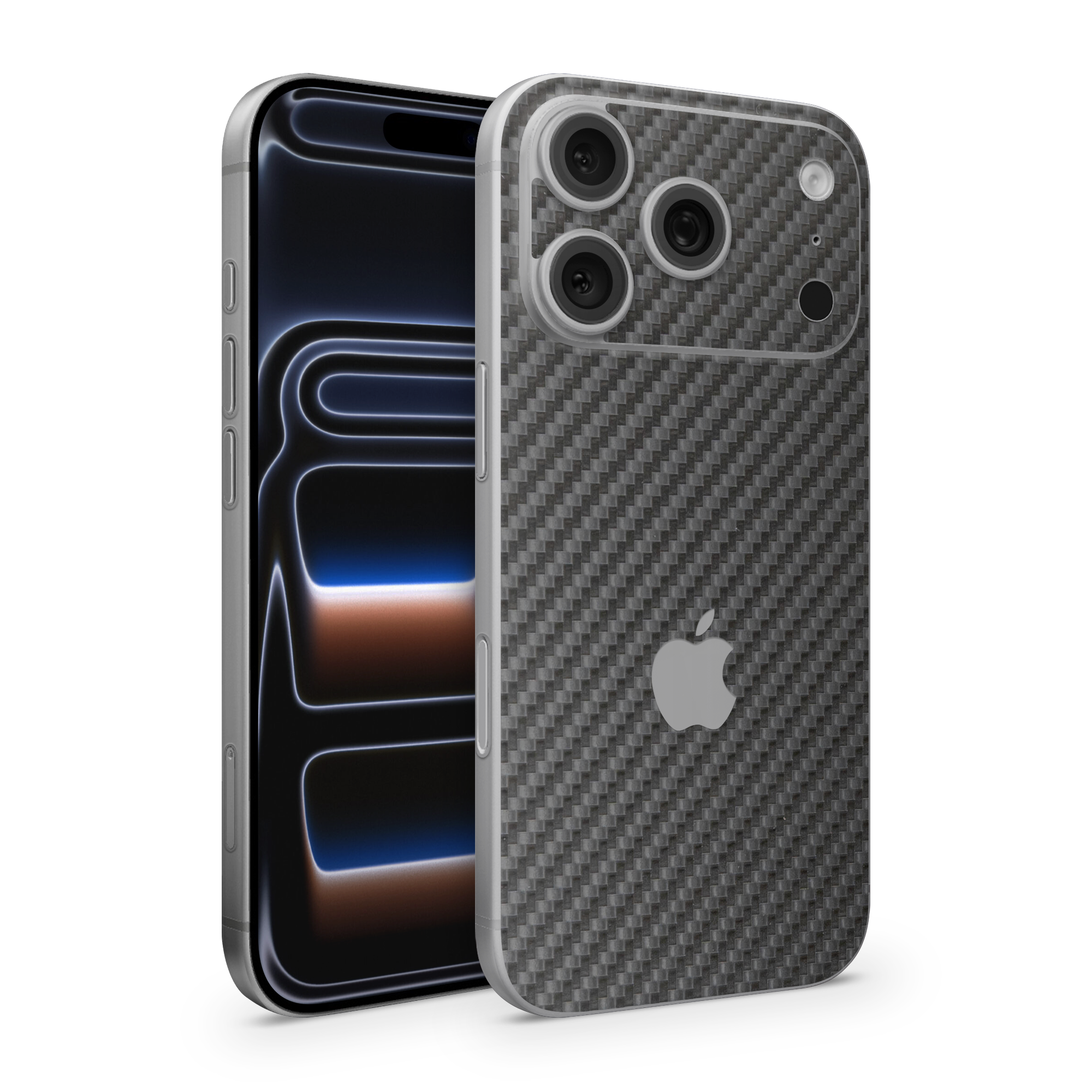 Apple Iphone 17 Professional Max Essentials Black Carbon Fiber Skin Wrap Cover