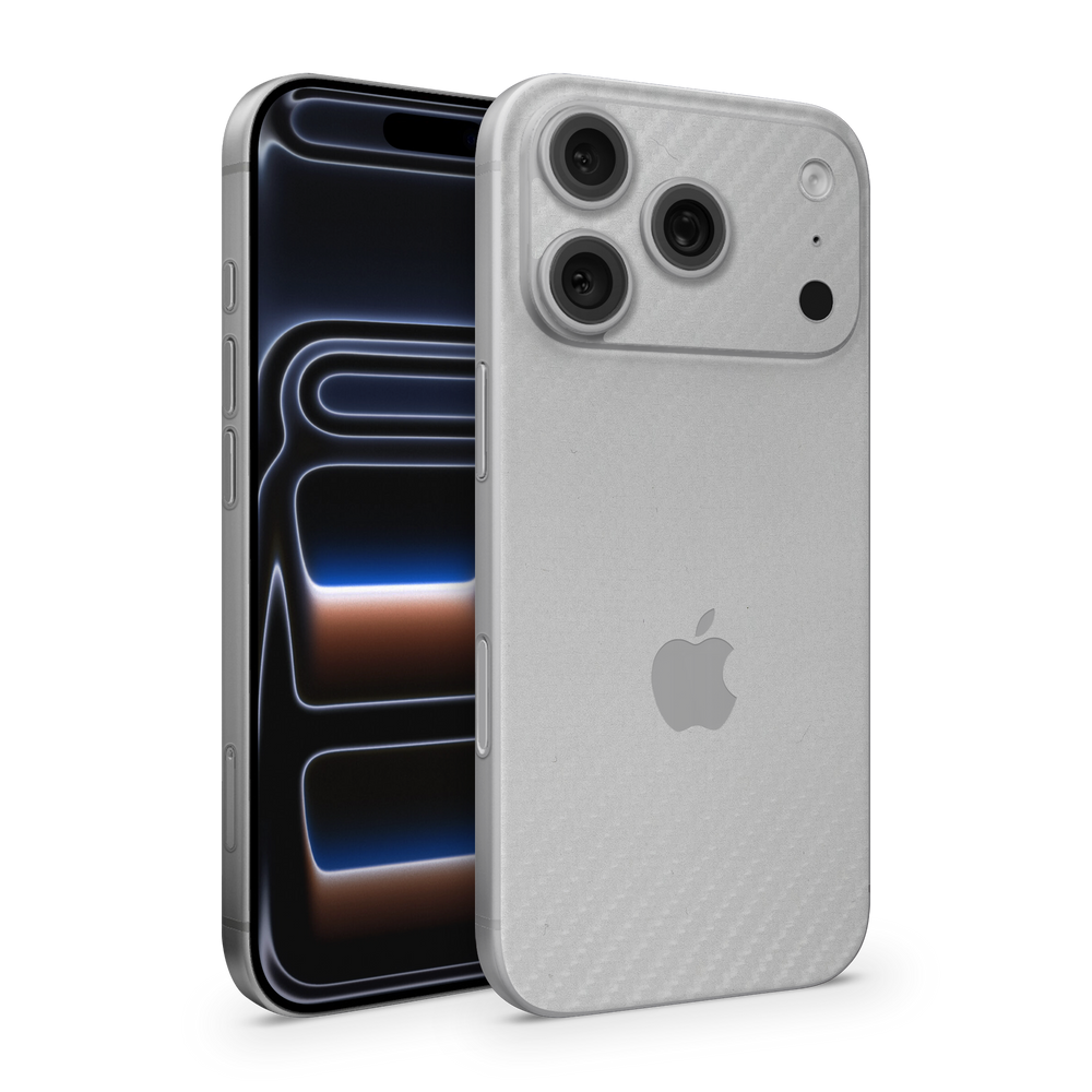 Apple Iphone 17 Professional Max Essentials White Carbon Fiber Skin Wrap Cover