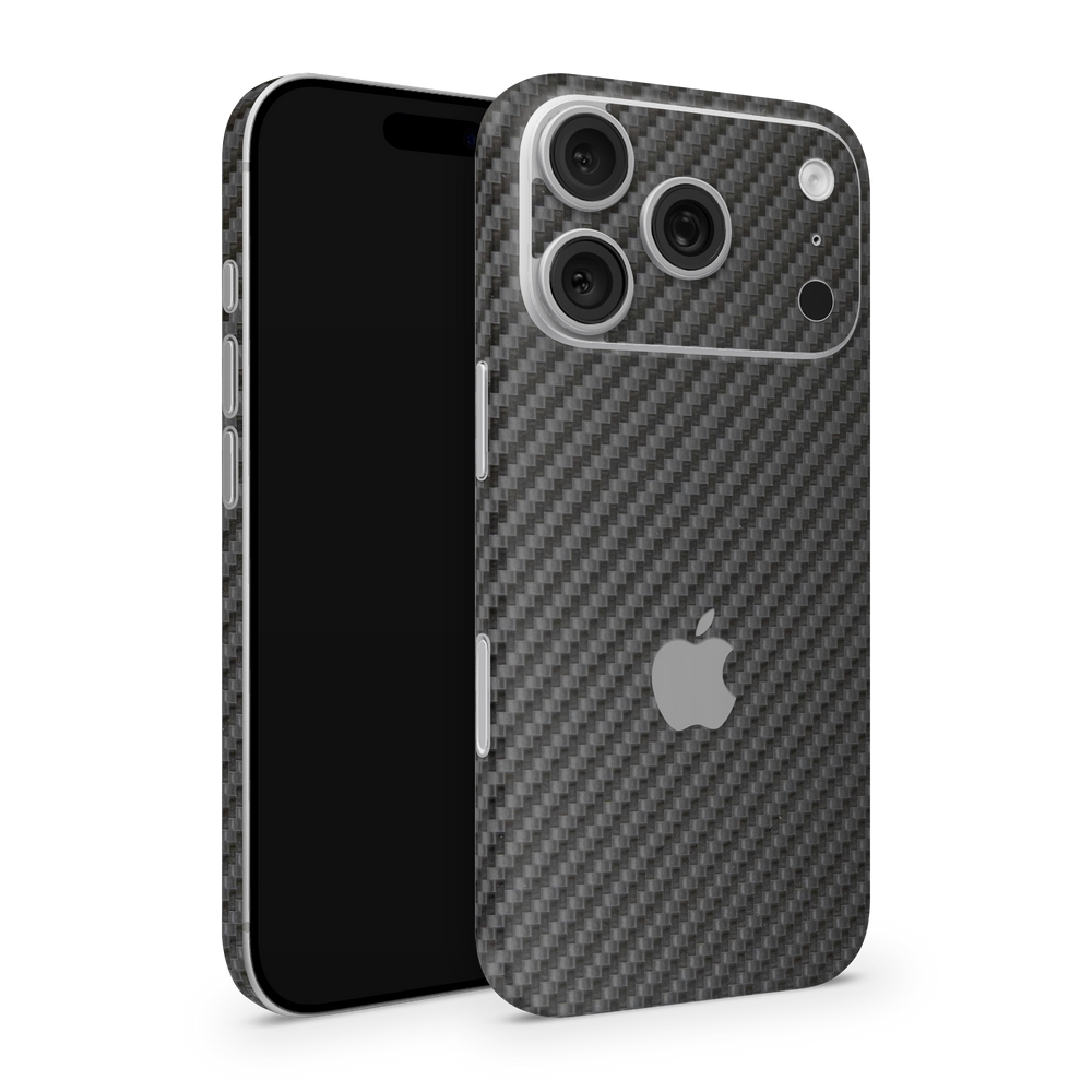 Apple Iphone 17 Professional Pro Black Carbon Fiber Skin Wrap Cover