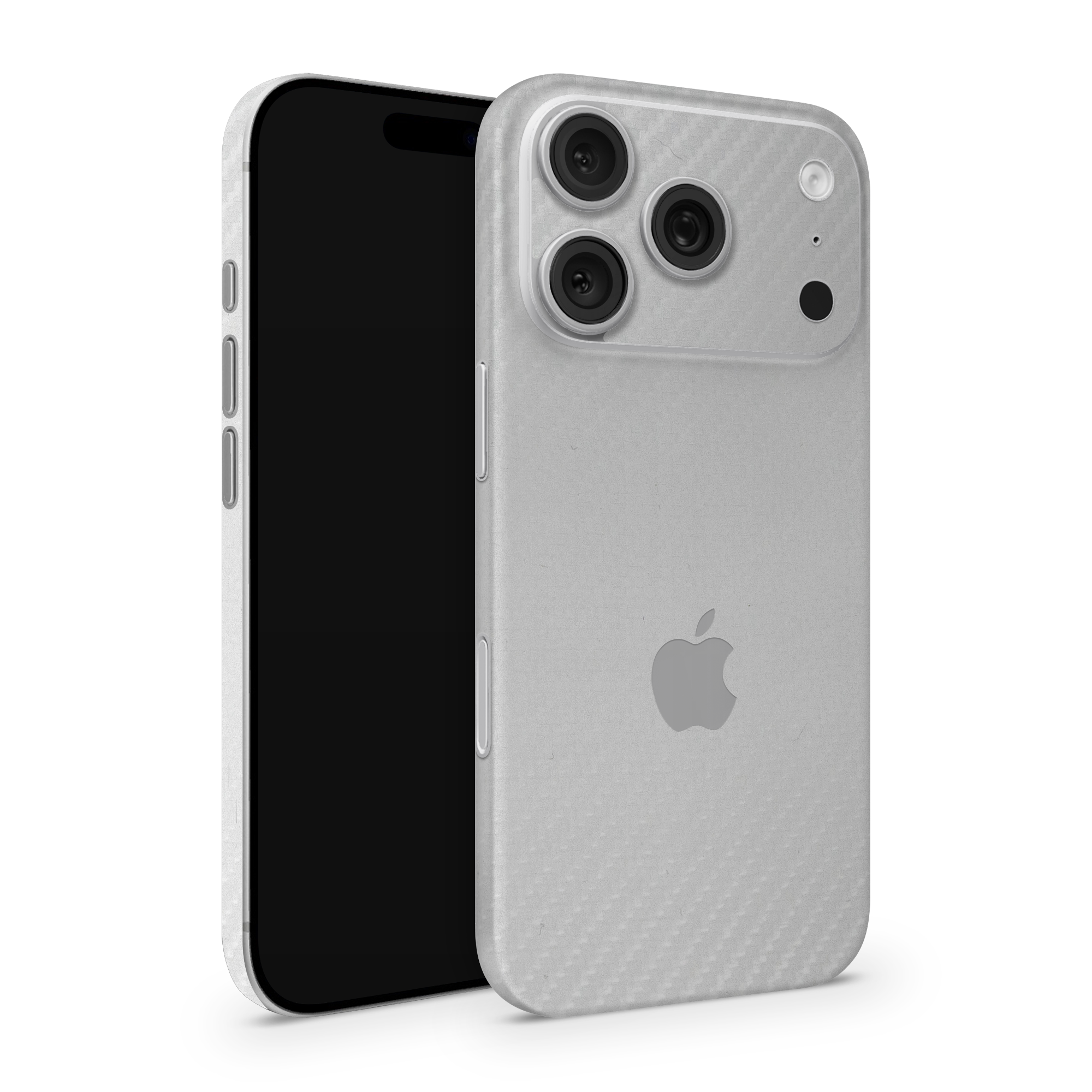 Apple Iphone 17 Professional Pro White Carbon Fiber Skin Wrap Cover