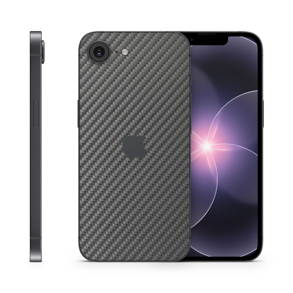 Apple Iphone 17E Essentials Black Carbon Fiber Skin Wrap Cover