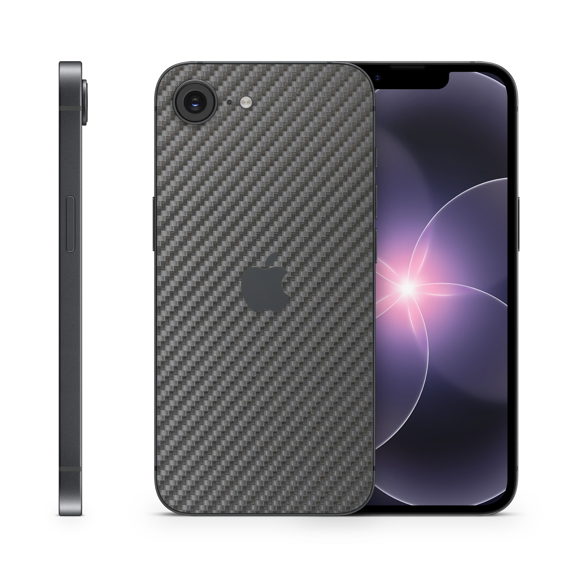 Apple Iphone 17E Essentials Black Carbon Fiber Skin Wrap Cover