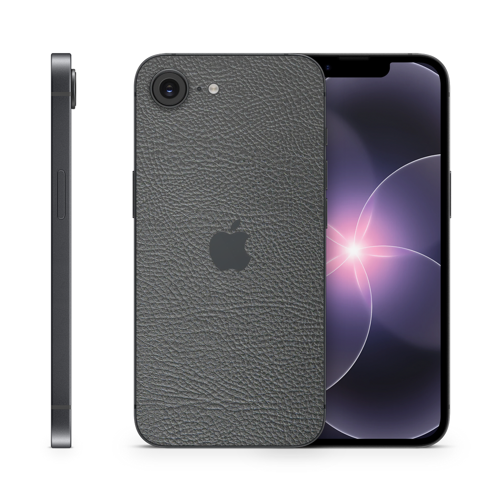 Apple Iphone 17E Essentials Black Leather Skin Wrap Cover
