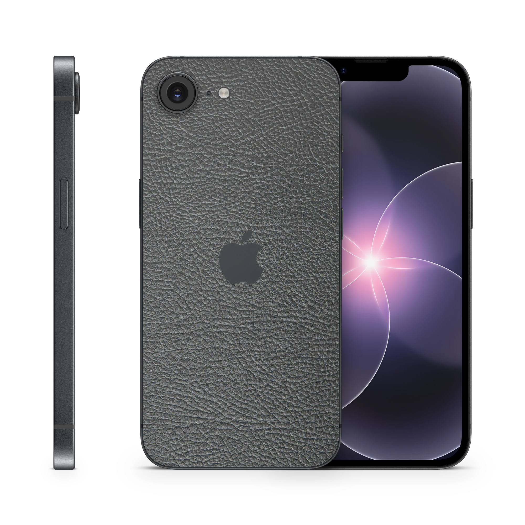 Apple Iphone 17E Essentials Black Leather Skin Wrap Cover