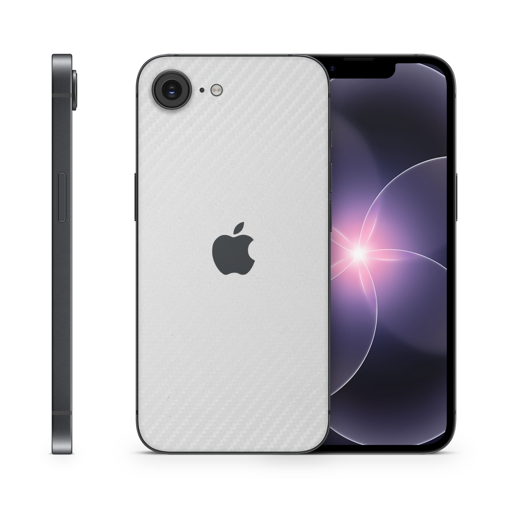 Apple Iphone 17E Essentials White Carbon Fiber Skin Wrap Cover