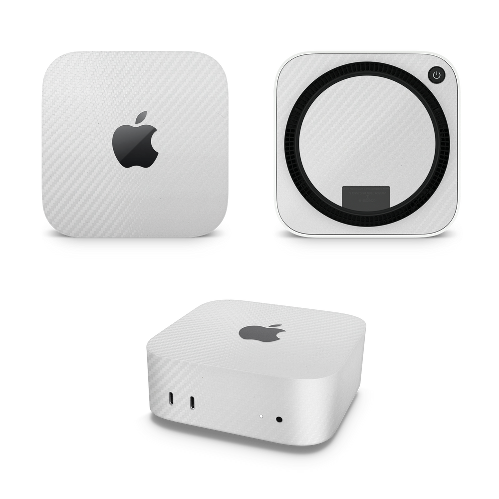 Apple Mac Mini 2024 Professional White Carbon Fiber Skin Wrap Cover