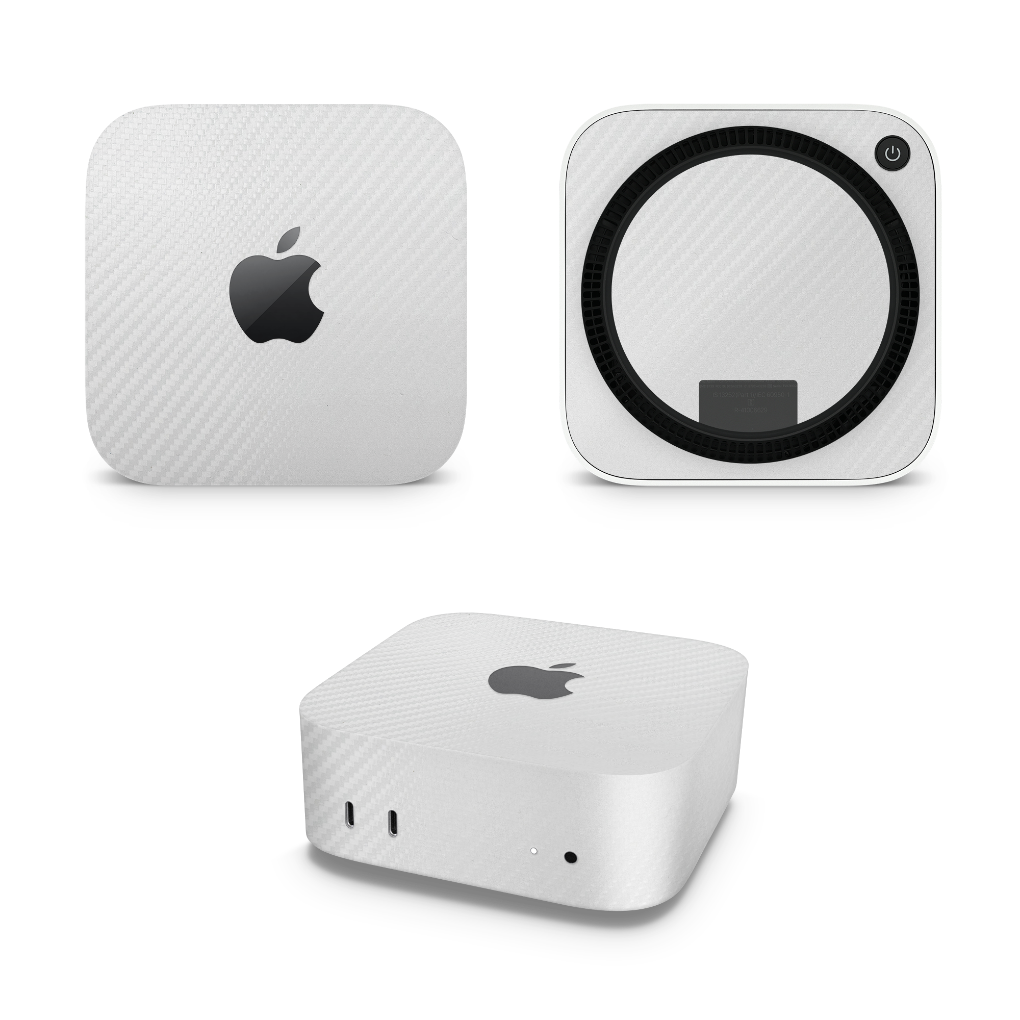 Apple Mac Mini 2024 Professional White Carbon Fiber Skin Wrap Cover