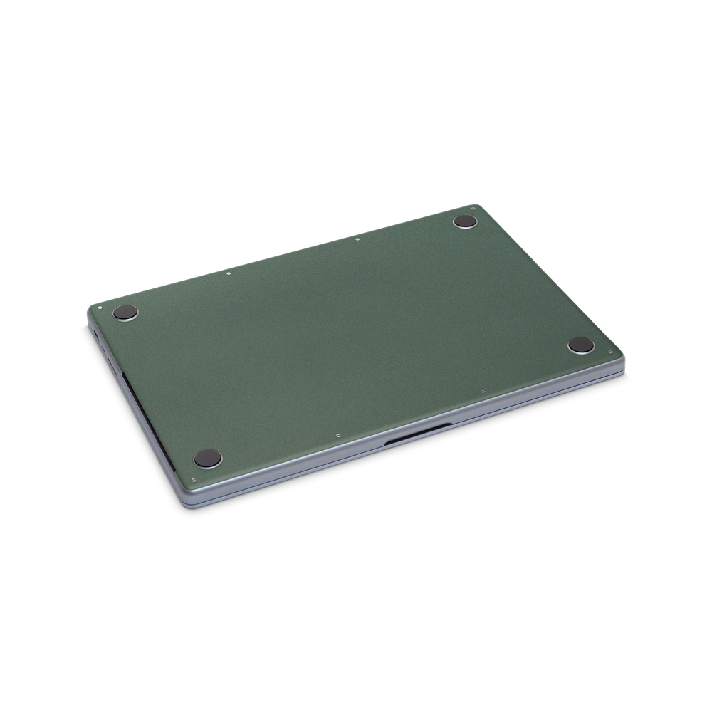 Apple Macbook Pro 14" 2021+ Professional Bottom Matte Green Metallic Skin Wrap Cover
