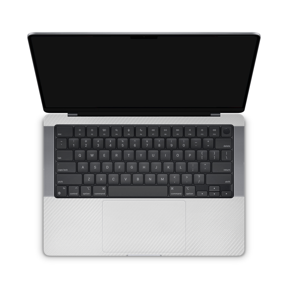 Apple Macbook Professional 14 M1 Professional Interior White Carbon Fiber Skin Wrap Cover