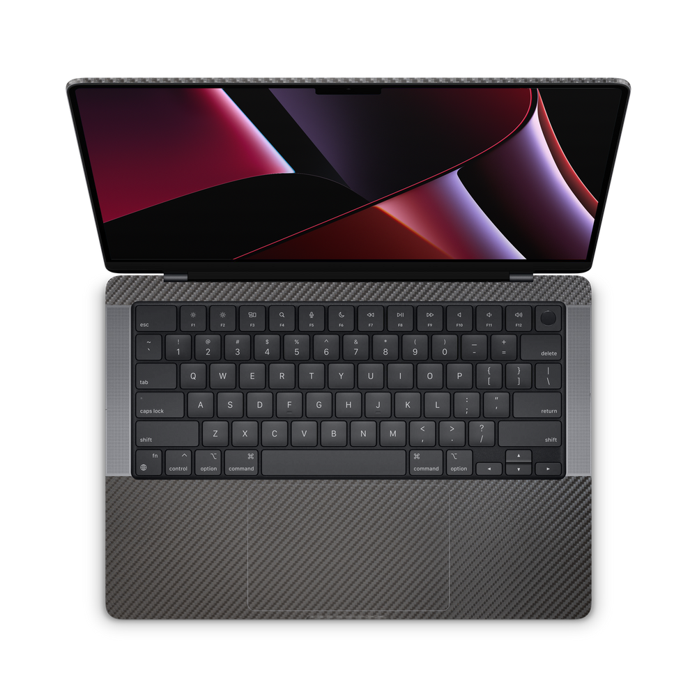 Apple Macbook Pro 14 2021+ Ultimate Black Carbon Fiber Skin Wrap Cover