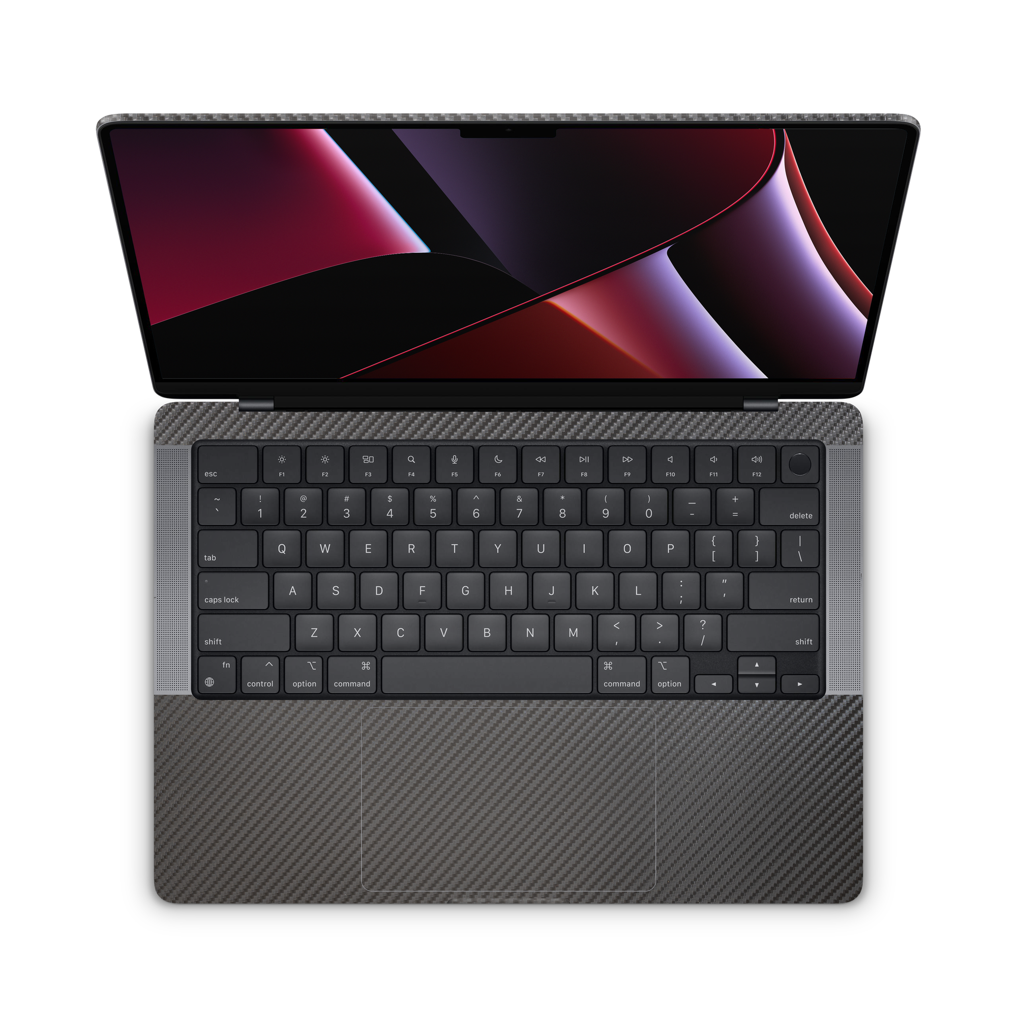 Apple Macbook Pro 14 2021+ Ultimate Black Carbon Fiber Skin Wrap Cover