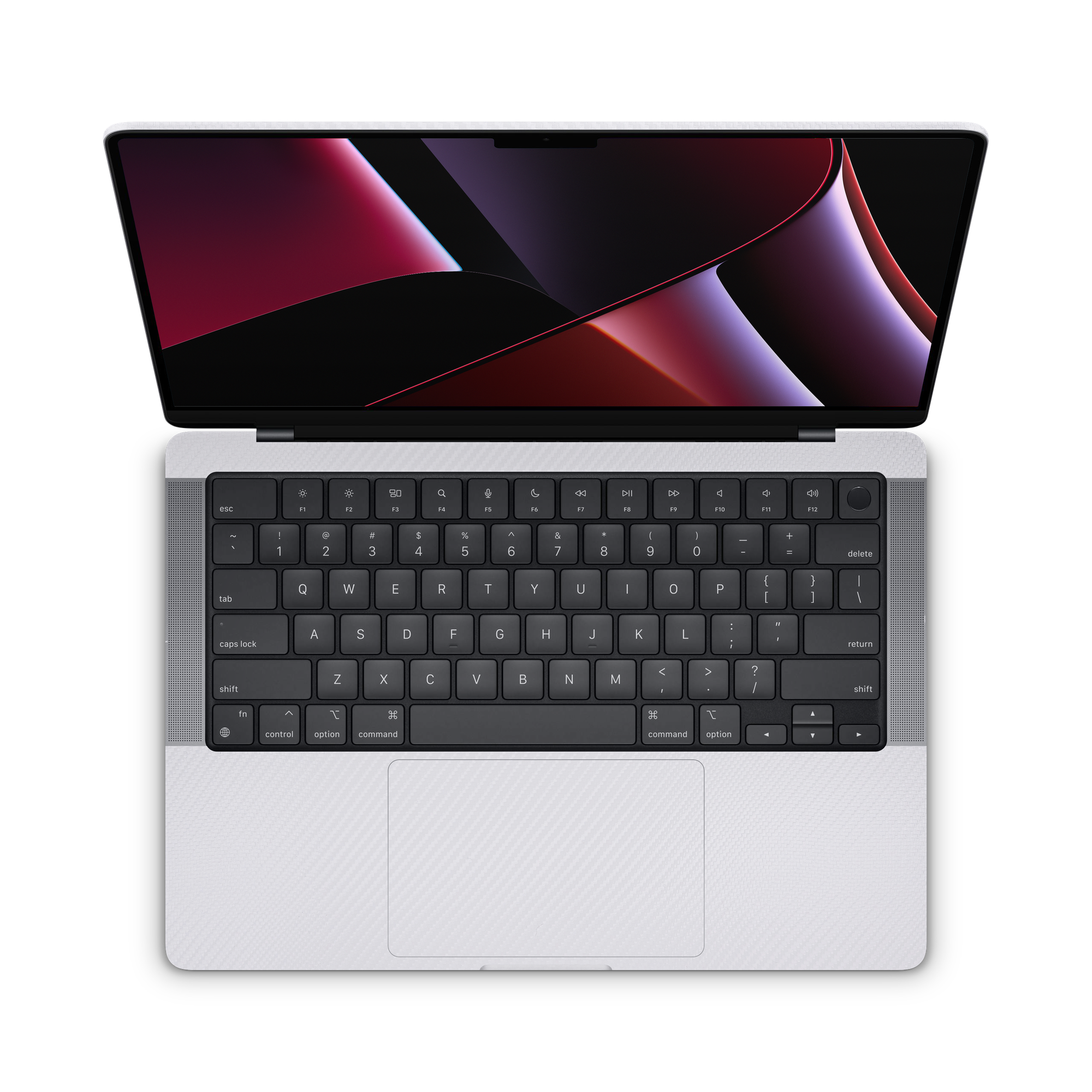 Apple Macbook Pro 14 2021+ Ultimate White Carbon Fiber Skin Wrap Cover