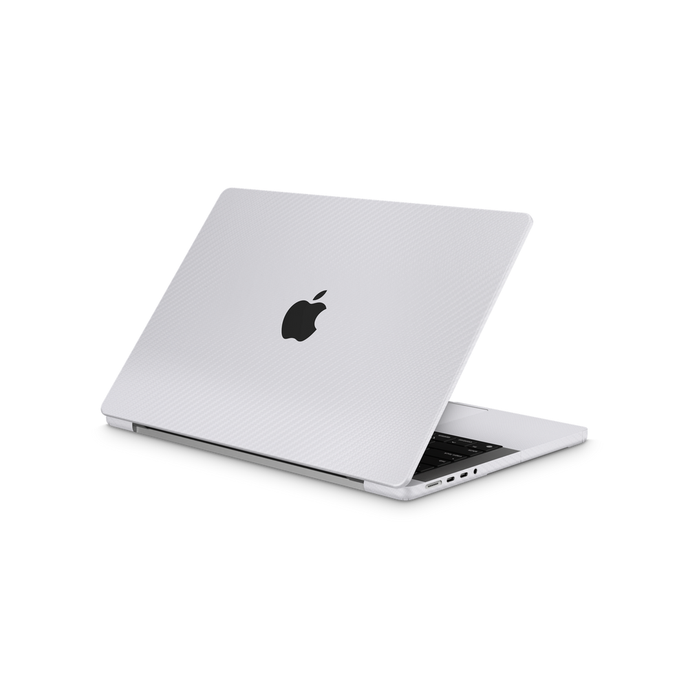 Apple Macbook Pro 14 2021+ Ultimate White Carbon Fiber Skin Wrap Cover