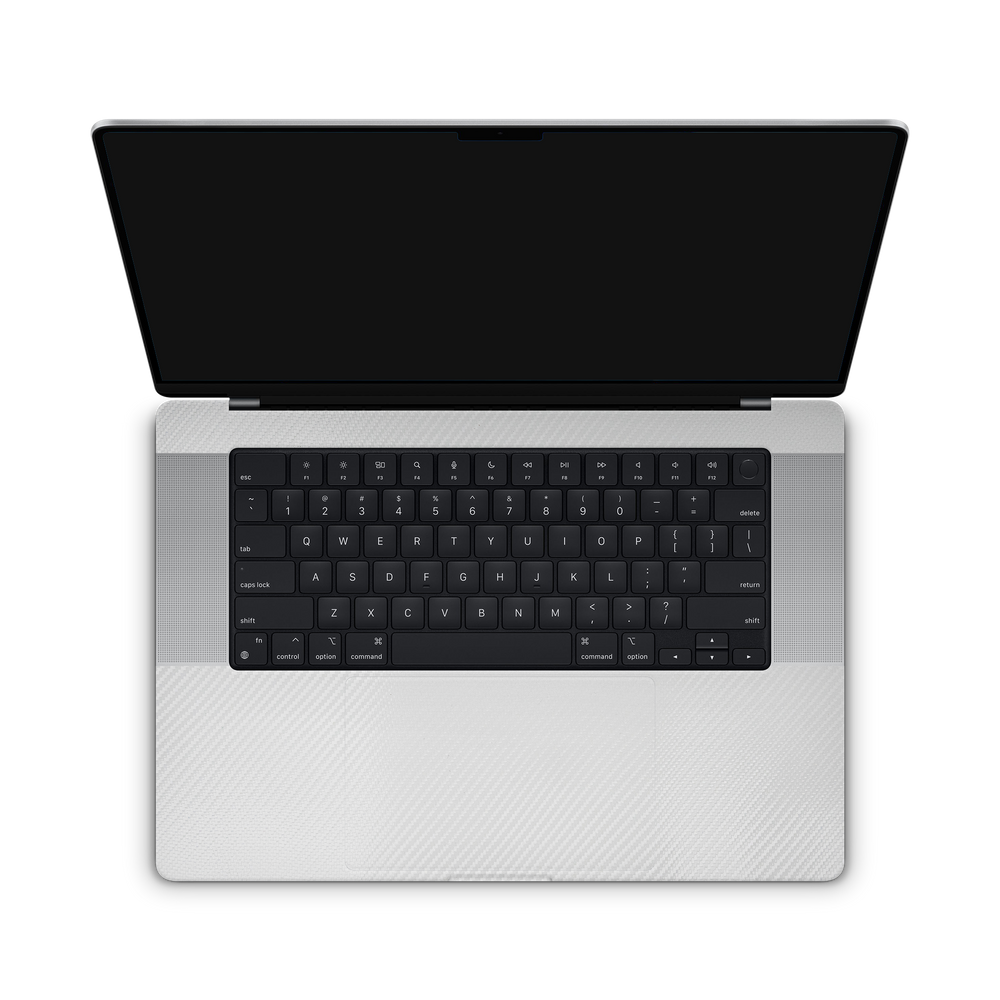 Apple Macbook Professional 16 M1 Professional Interior White Carbon Fiber Skin Wrap Cover