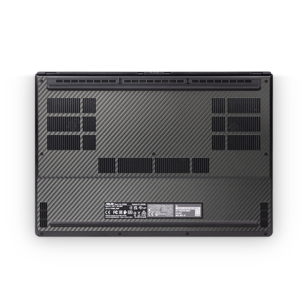 Asus Proart P16 2024 Professional Bottom Black Carbon Fiber Skin Wrap Cover