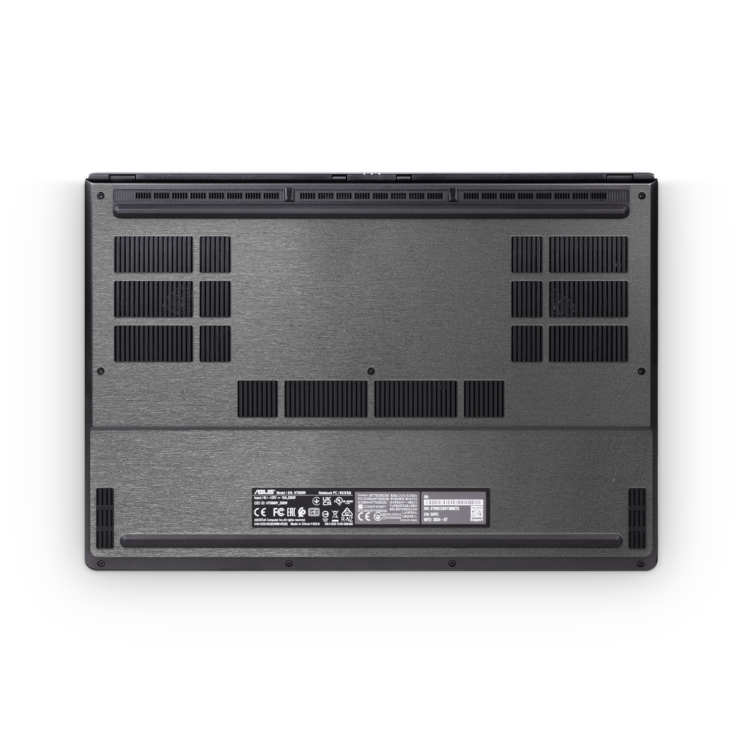 Asus Proart P16 2024 Professional Bottom Brushed Black Skin Wrap Cover