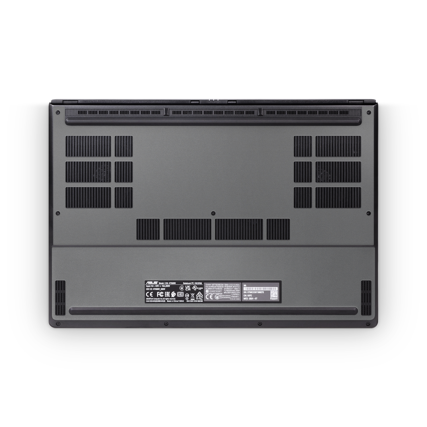 Asus Proart P16 2024 Professional Bottom Charcoal Grey Skin Wrap Cover