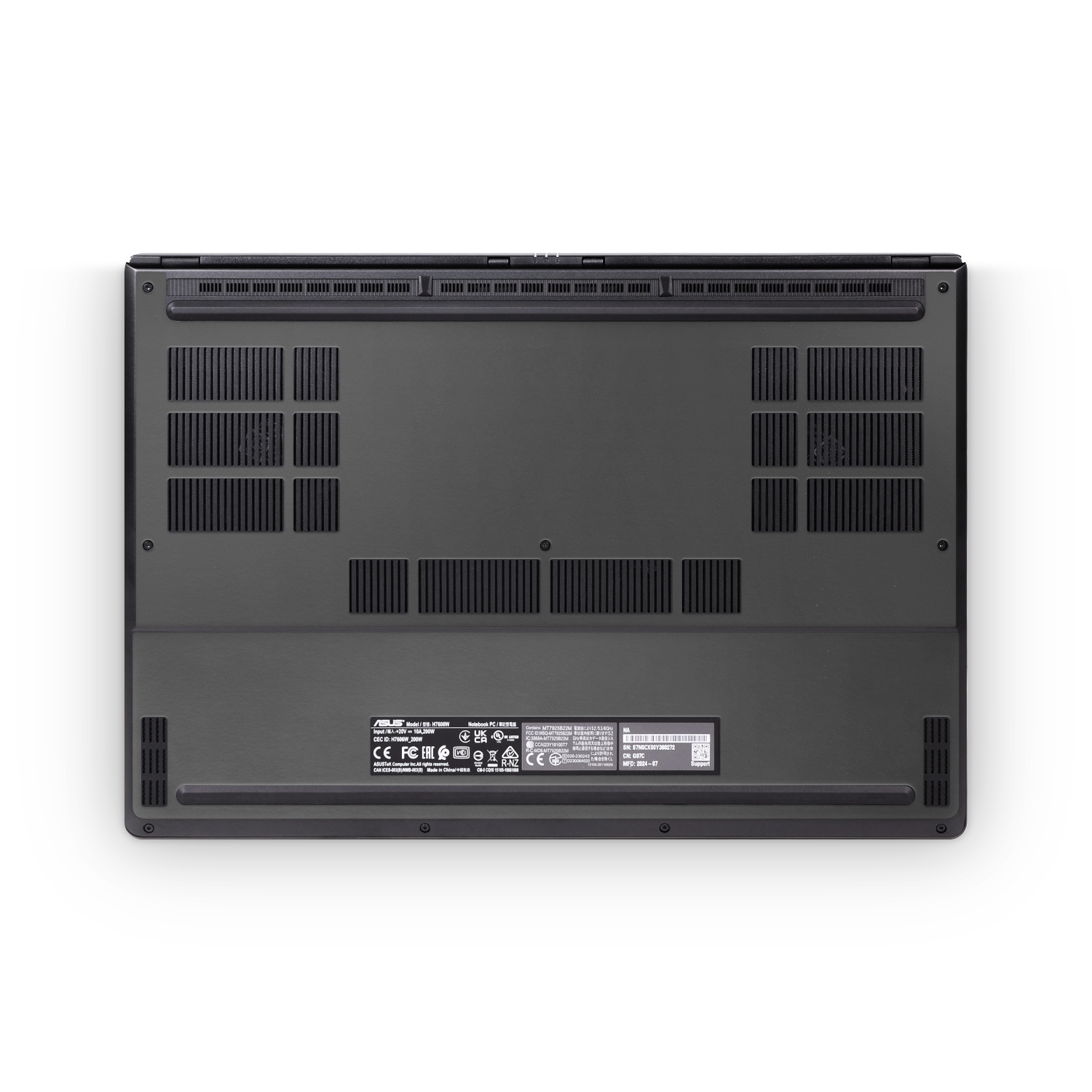 Asus Proart P16 2024 Professional Bottom Matte Black Skin Wrap Cover