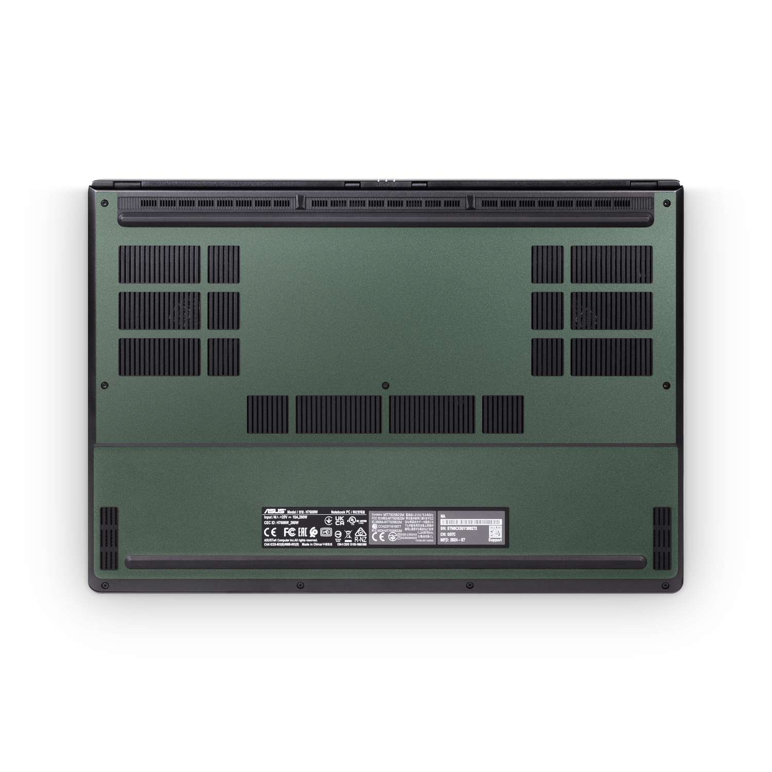Asus ProArt P16 2024 Professional Bottom Matte Green Metallic Skin Wrap Cover