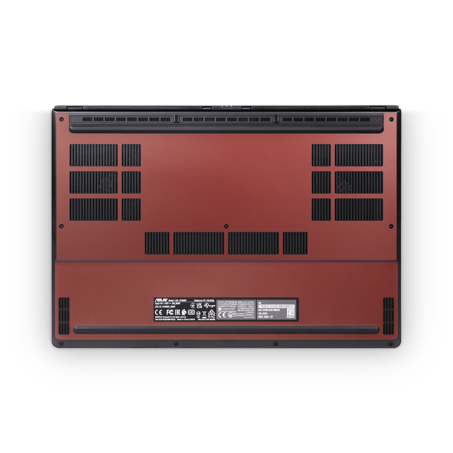 Asus ProArt P16 2024 Professional Bottom Vampire Red Skin Wrap Cover