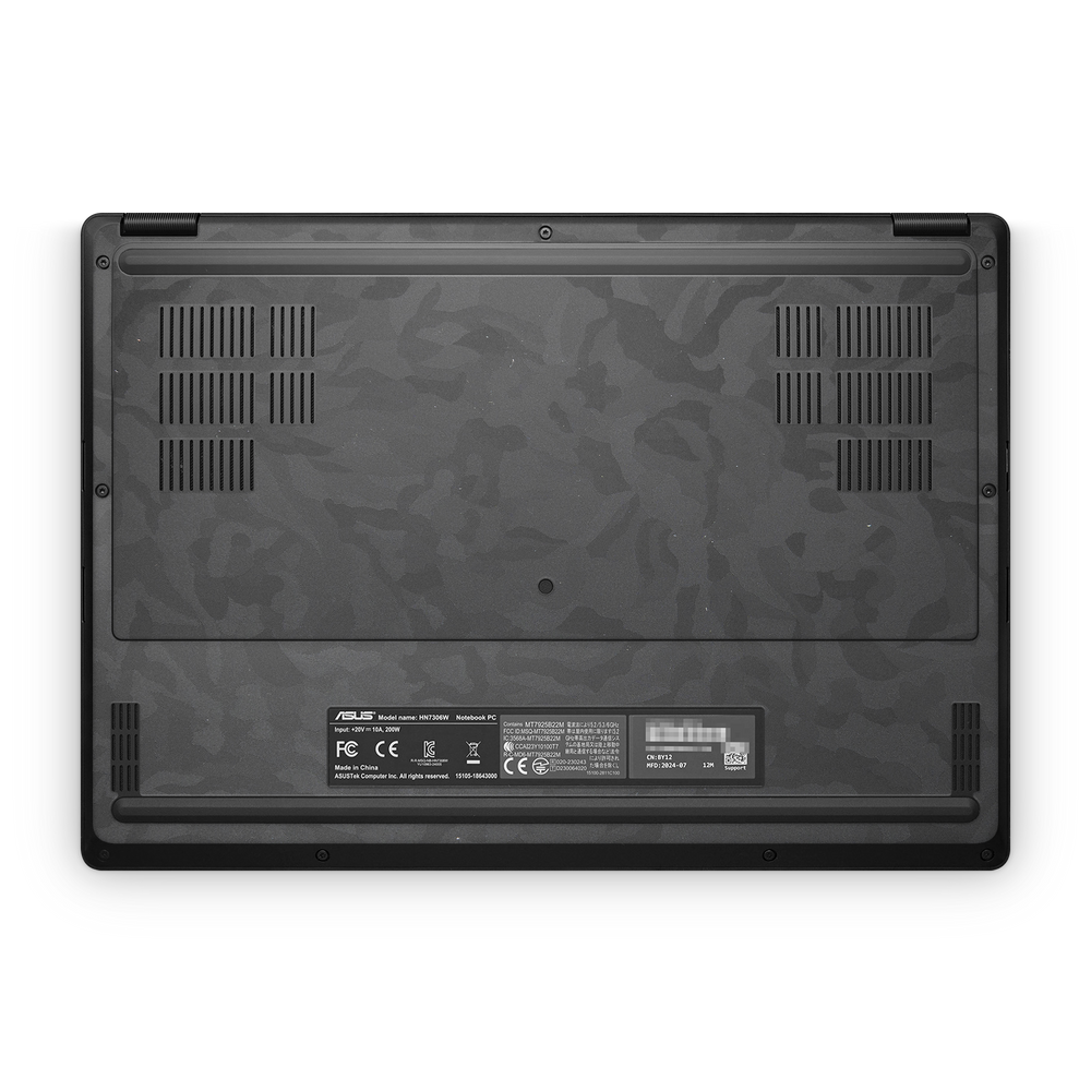 Asus Proart Px13 2024 Professional Bottom Black Camo Skin Wrap Cover