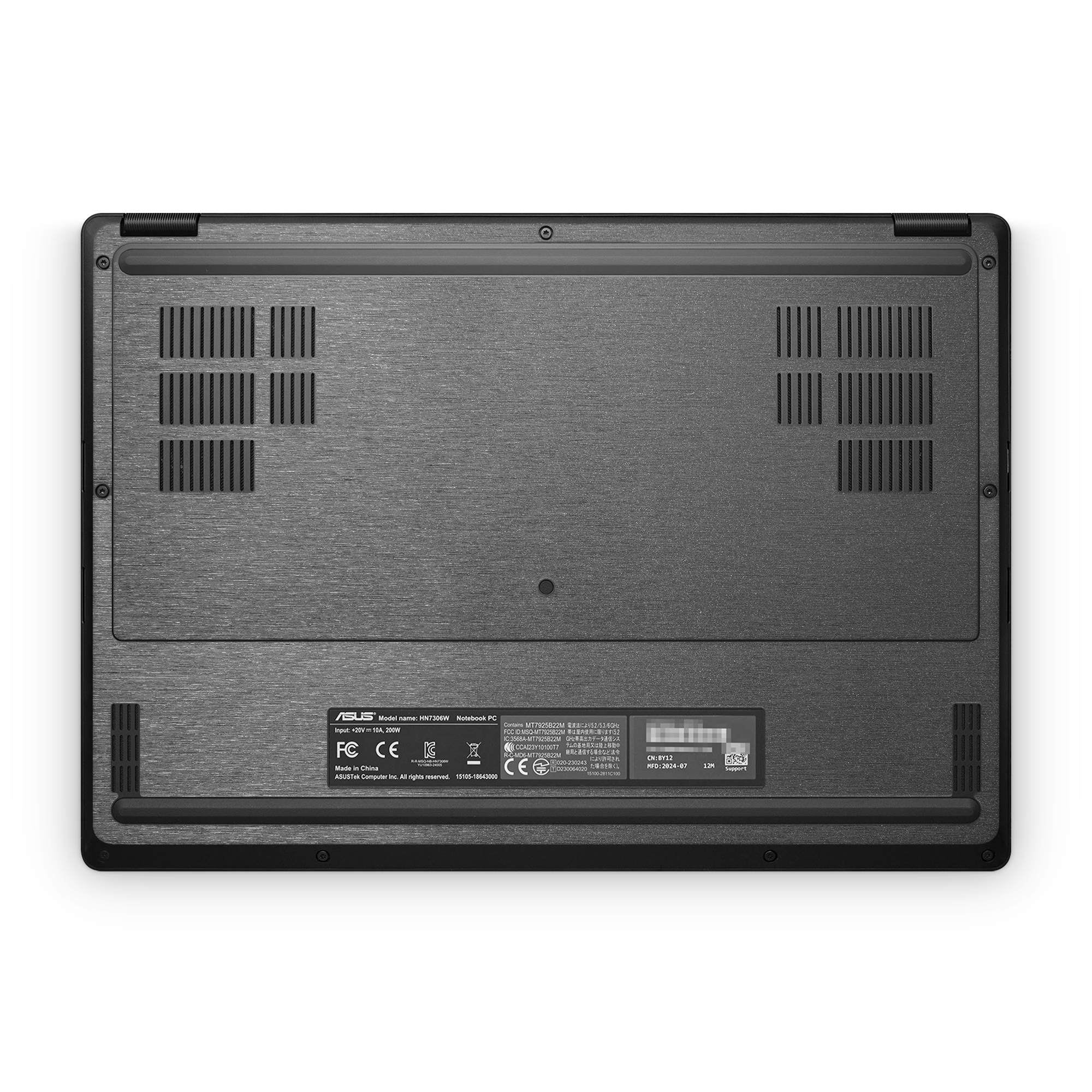 Asus Proart Px13 2024 Professional Bottom Brushed Black Skin Wrap Cover
