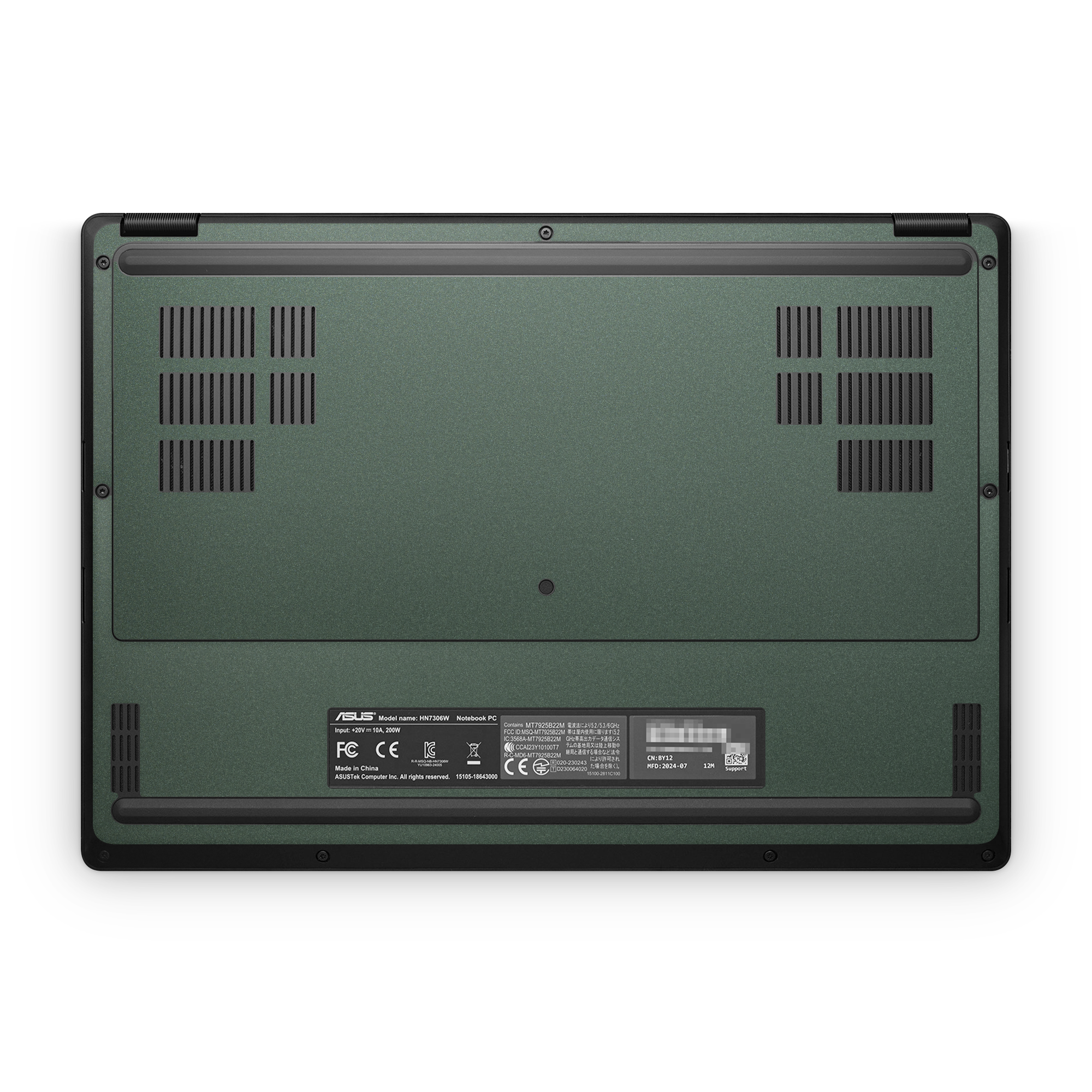 Asus ProArt PX13 2024 Professional Bottom Matte Green Metallic Skin Wrap Cover