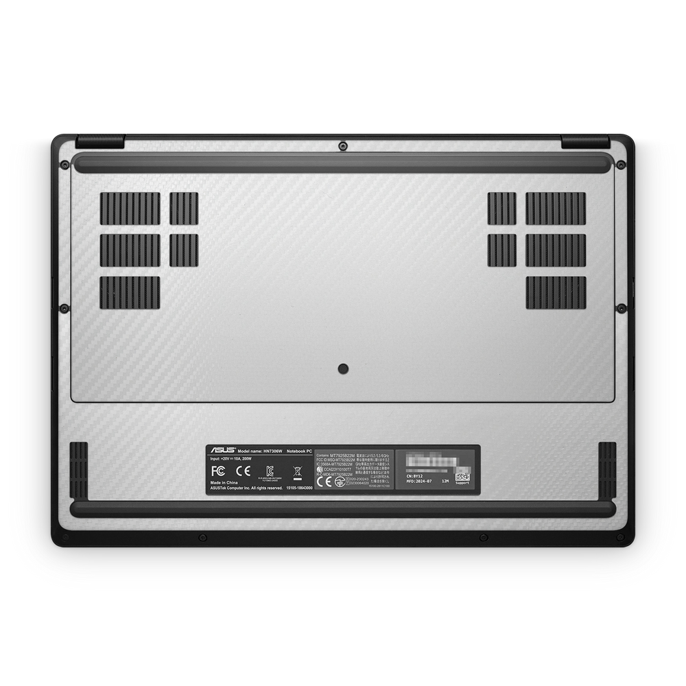 Asus Proart Px13 2024 Professional Bottom White Carbon Fiber Skin Wrap Cover