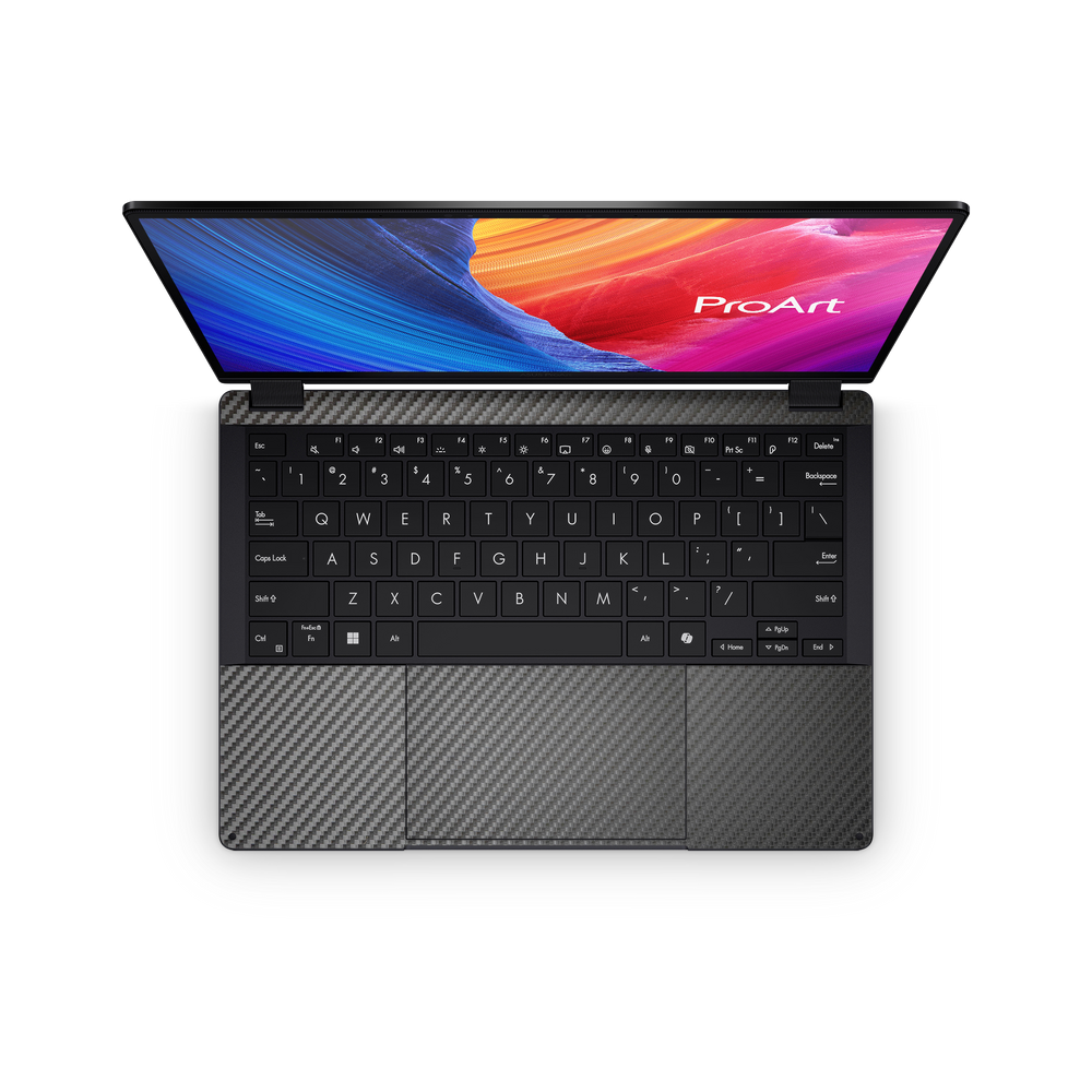 Asus Proart Px13 2024 Professional Interior Black Carbon Fiber Skin Wrap Cover
