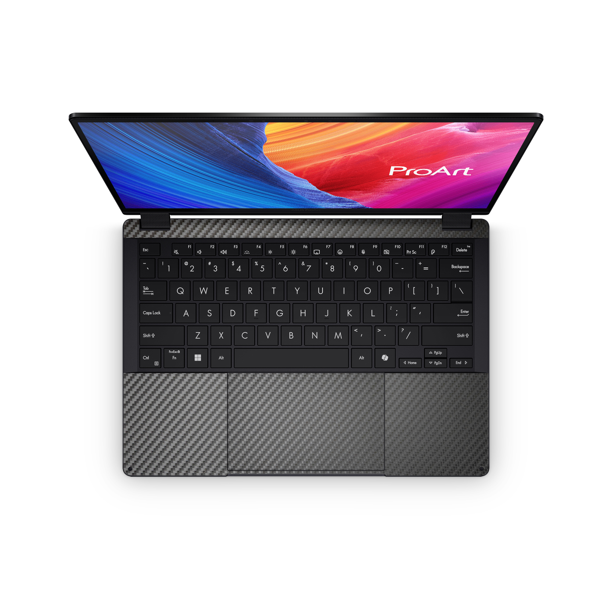 Asus Proart Px13 2024 Professional Interior Black Carbon Fiber Skin Wrap Cover