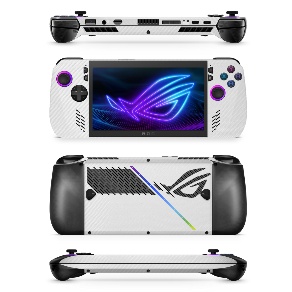 Asus Rog Ally X 2024 Essentials White Carbon Fiber Skin Wrap Cover