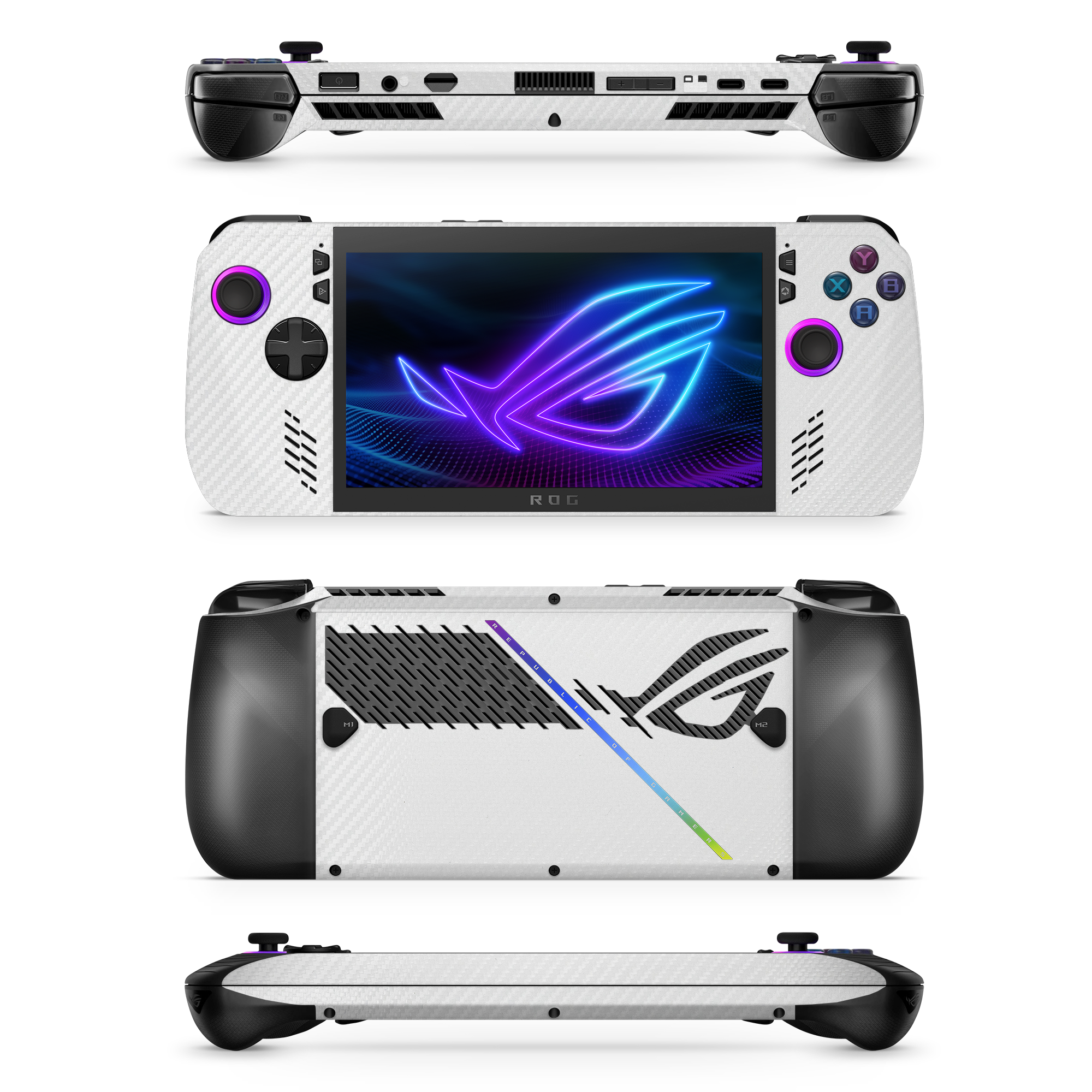 Asus Rog Ally X 2024 Essentials White Carbon Fiber Skin Wrap Cover