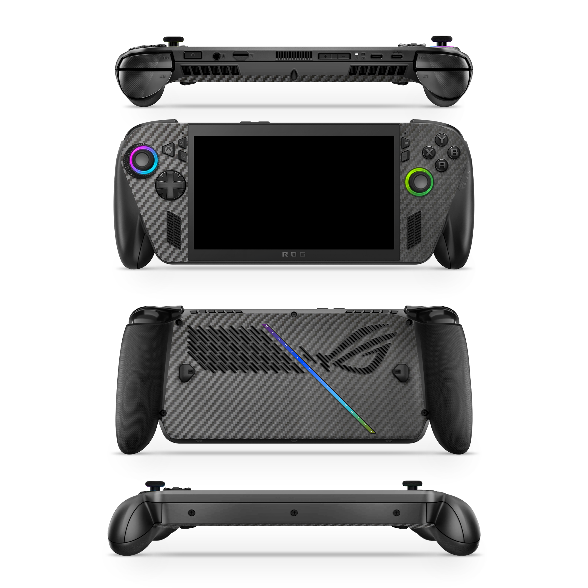 Asus Rog Ally Xbox 2025 Essentials Black Carbon Fiber Skin Wrap Cover