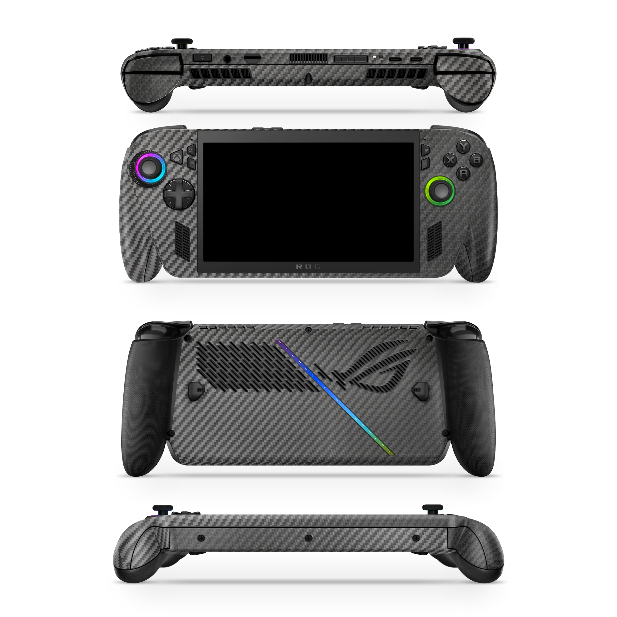 Asus Rog Ally Xbox 2025 Professional Black Carbon Fiber Skin Wrap Cover