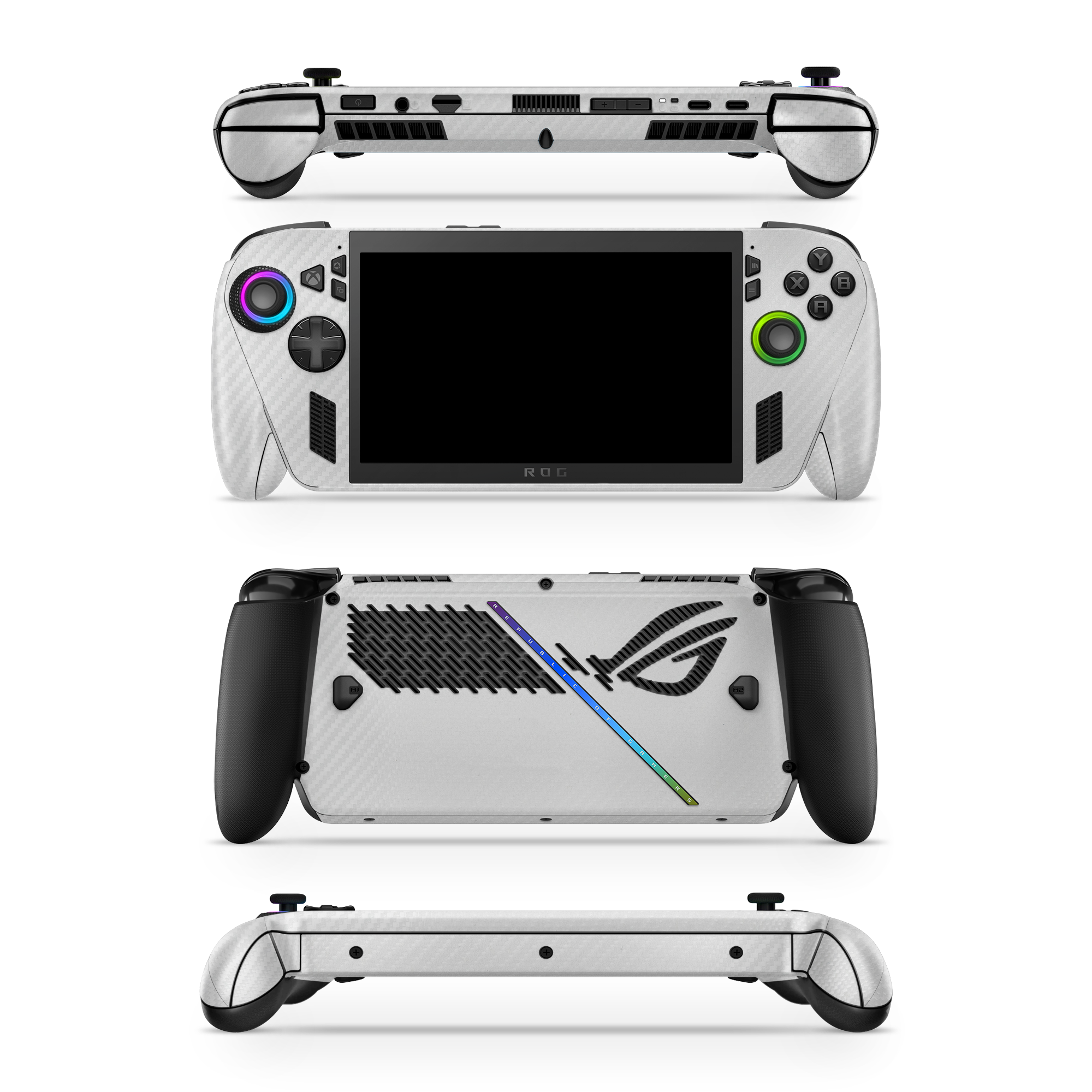 Asus Rog Ally Xbox 2025 Professional White Carbon Fiber Skin Wrap Cover