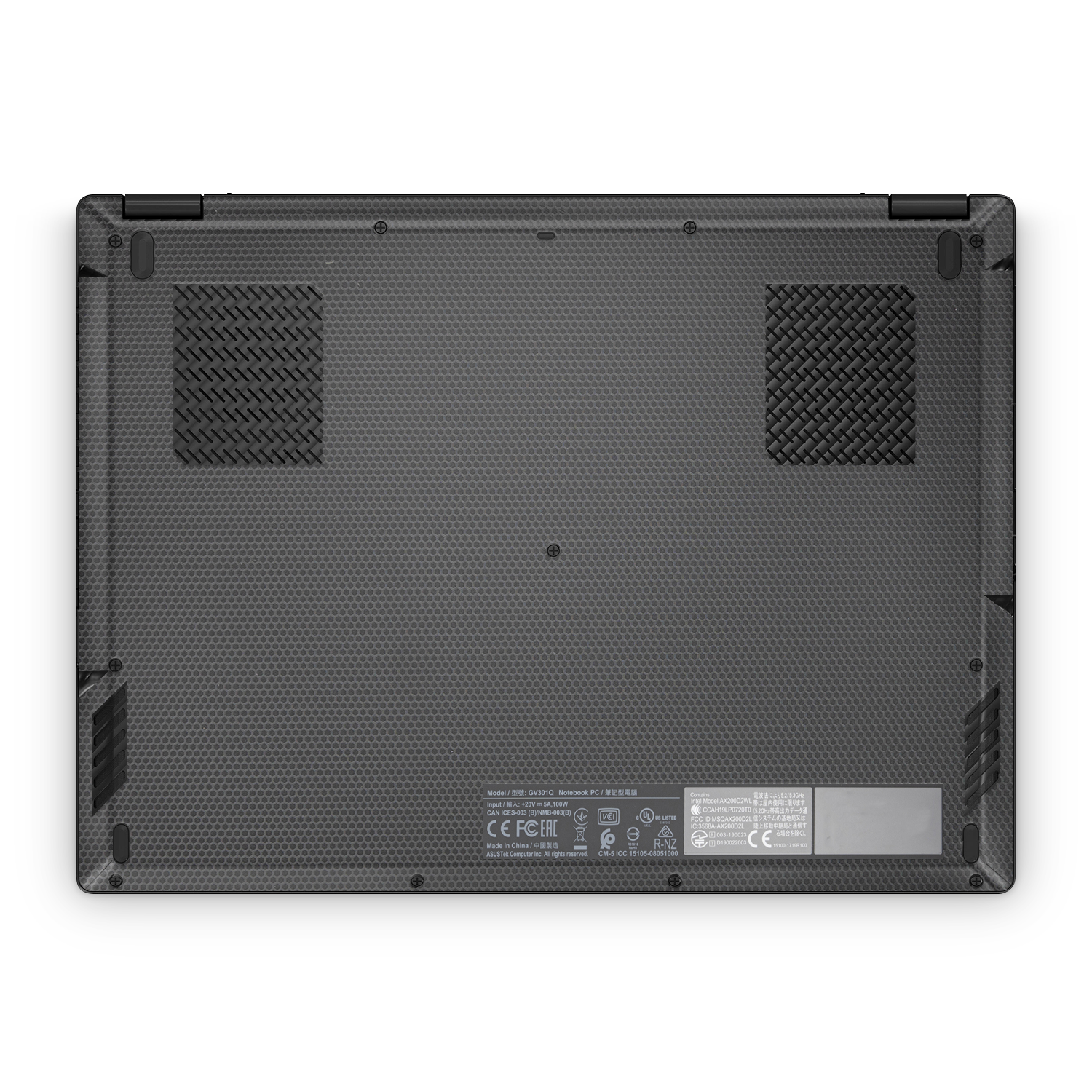 Asus Rog Flow X13 2021 2022 Professional Bottom Black Matrix Skin Wrap Cover