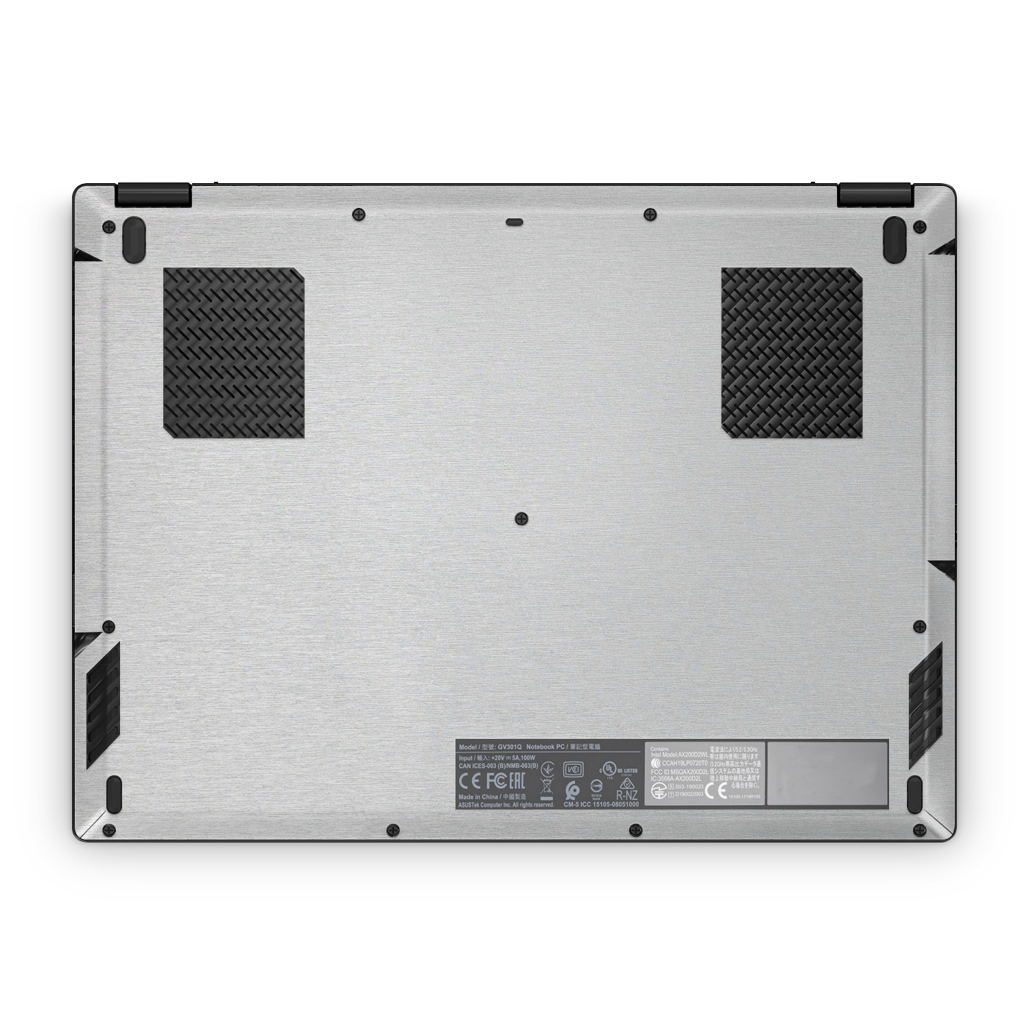 Asus Rog Flow X13 2021 2022 Professional Bottom Brushed Aluminum Skin Wrap Cover