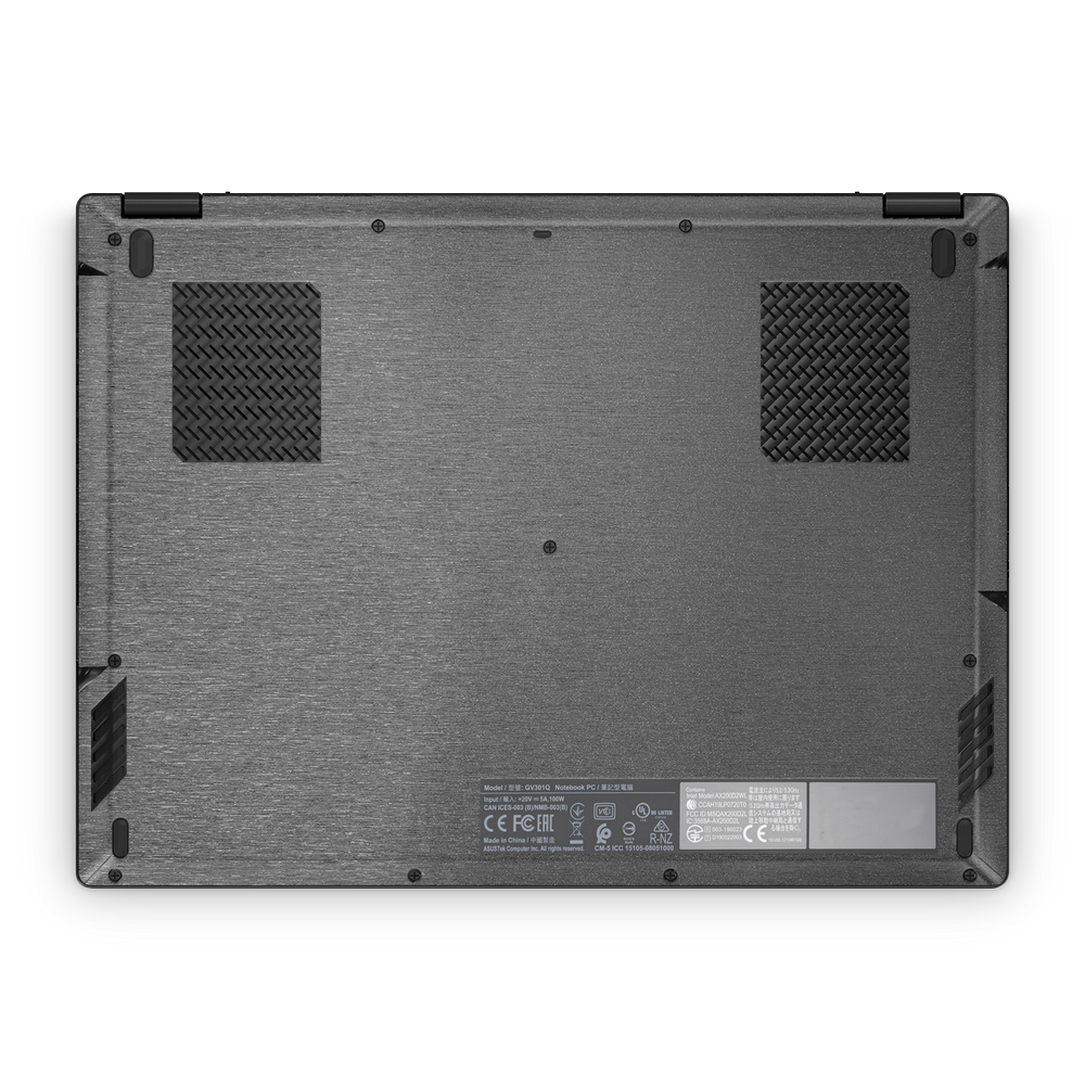 Asus Rog Flow X13 2021 2022 Professional Bottom Brushed Black Skin Wrap Cover