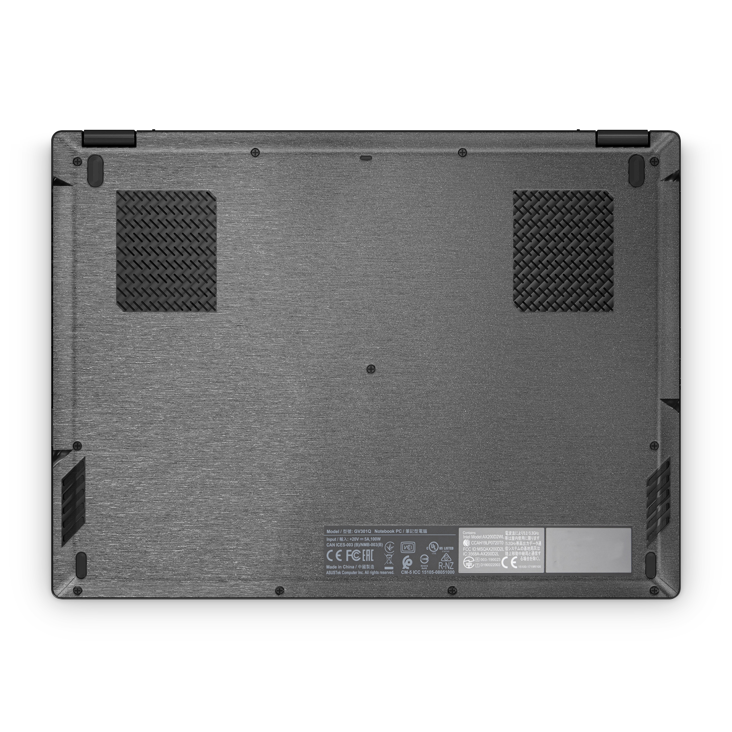 Asus Rog Flow X13 2021 2022 Professional Bottom Brushed Black Skin Wrap Cover