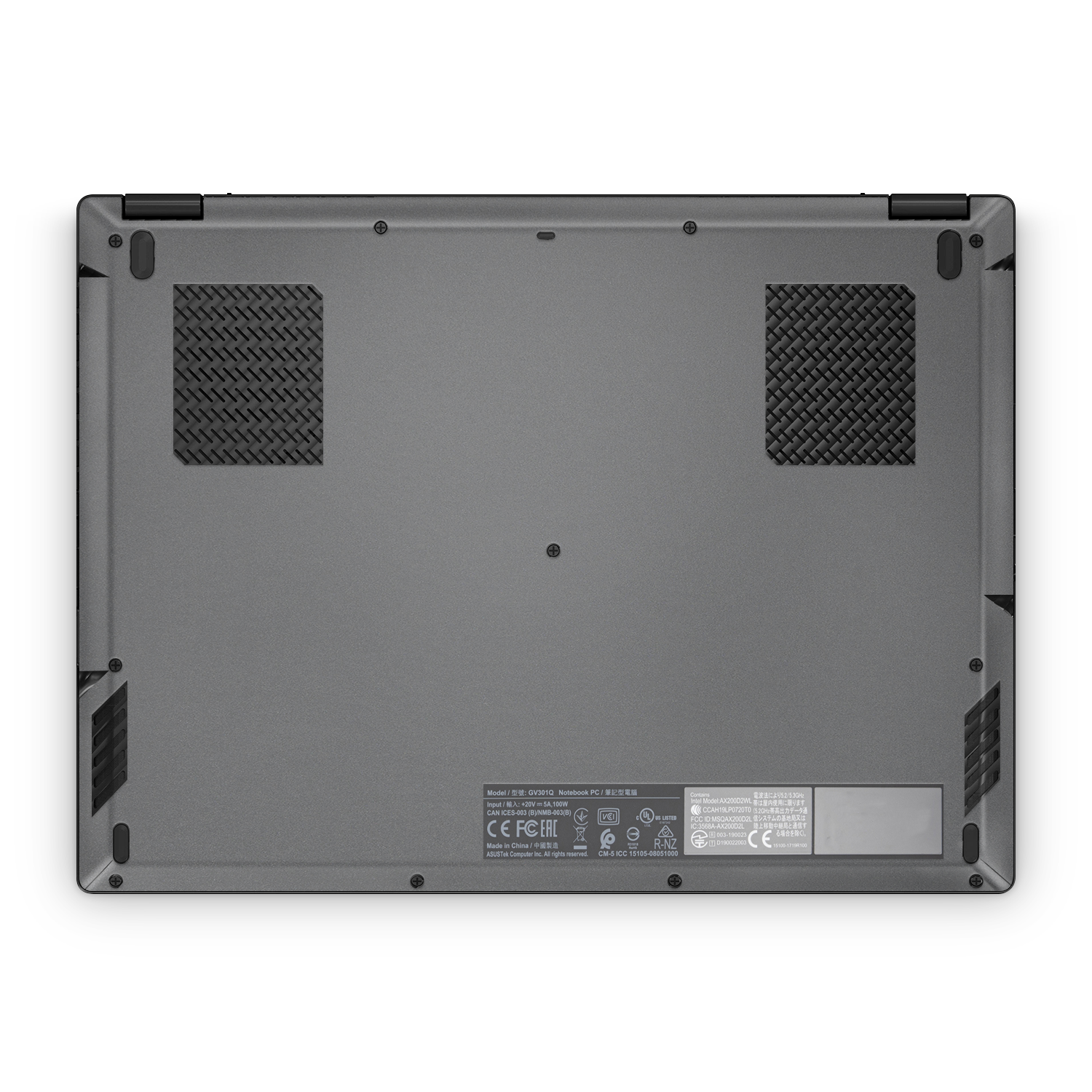 Asus Rog Flow X13 2021 2022 Professional Bottom Charcoal Grey Skin Wrap Cover