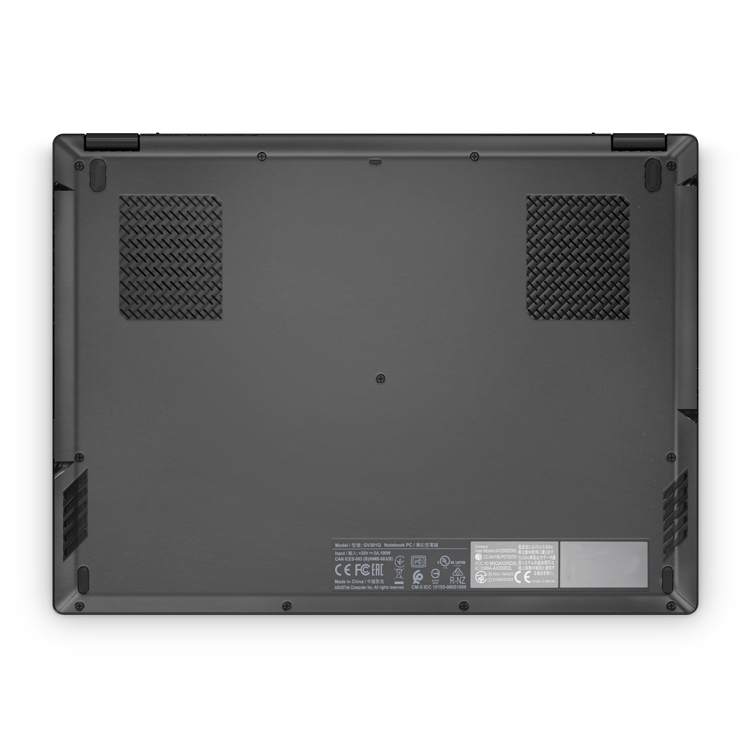 Asus Rog Flow X13 2021 2022 Professional Bottom Matte Black Skin Wrap Cover