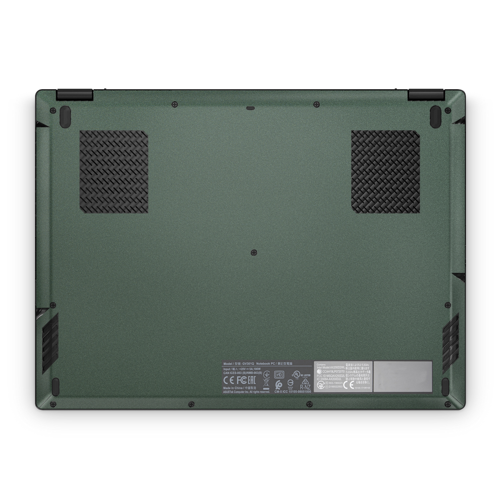 Asus ROG Flow X13 2021-2022 Professional Bottom Matte Green Metallic Skin Wrap Cover