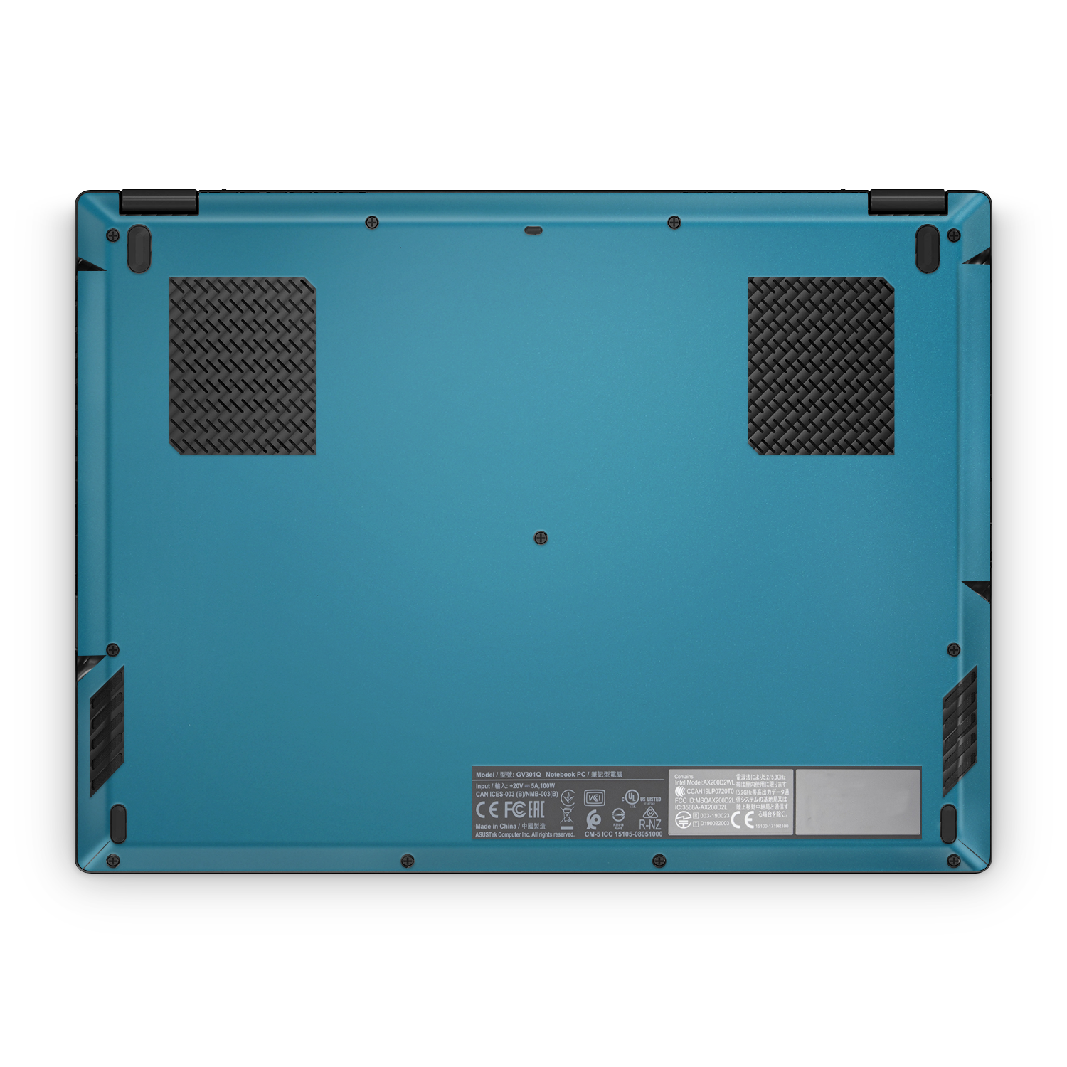 Asus Rog Flow X13 2021 2022 Professional Bottom Satin Ocean Shimmer Skin Wrap Cover