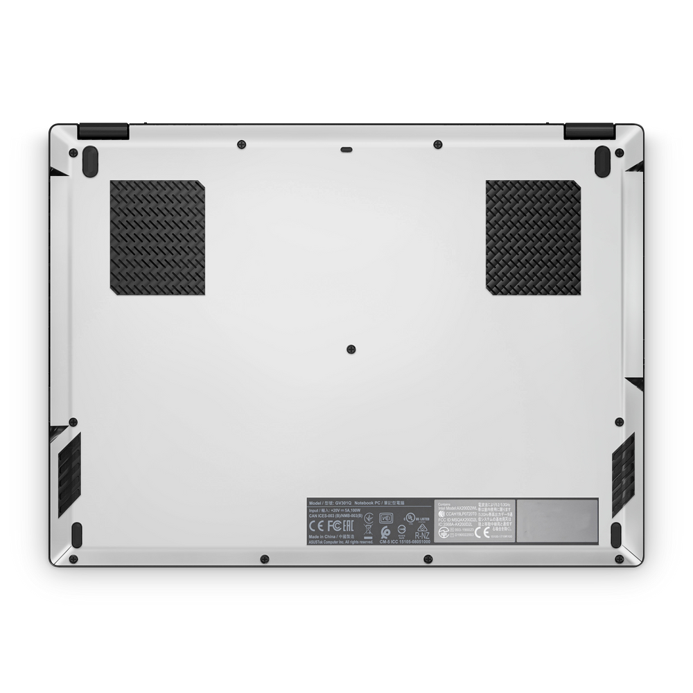 Asus Rog Flow X13 2021 2022 Professional Bottom Satin White Skin Wrap Cover