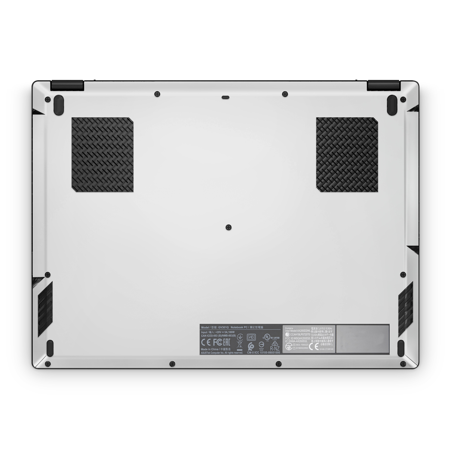 Asus Rog Flow X13 2021 2022 Professional Bottom Satin White Skin Wrap Cover