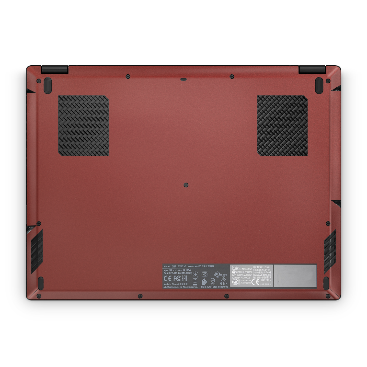 Asus ROG Flow X13 2021-2022 Professional Bottom Vampire Red Skin Wrap Cover