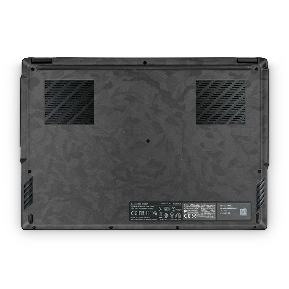 Asus Rog Flow X13 2023 Professional Bottom Black Camo Skin Wrap Cover