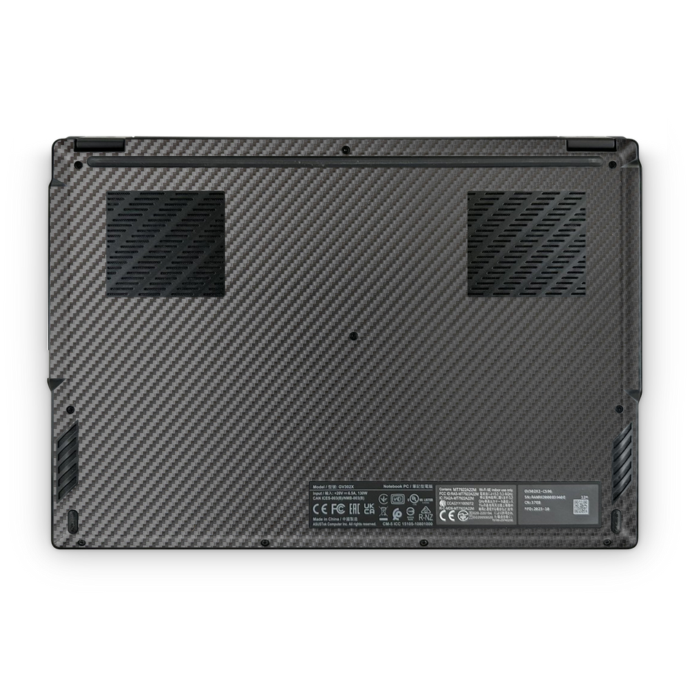 Asus Rog Flow X13 2023 Professional Bottom Black Carbon Fiber Skin Wrap Cover